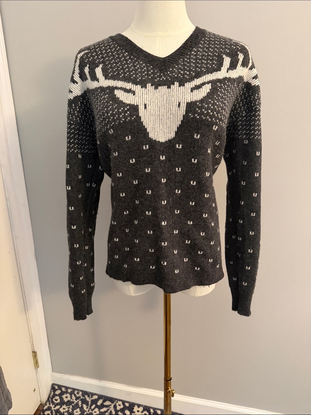 J. Crew Men's Dark Charcoal Crewneck Sweater - J. Crew